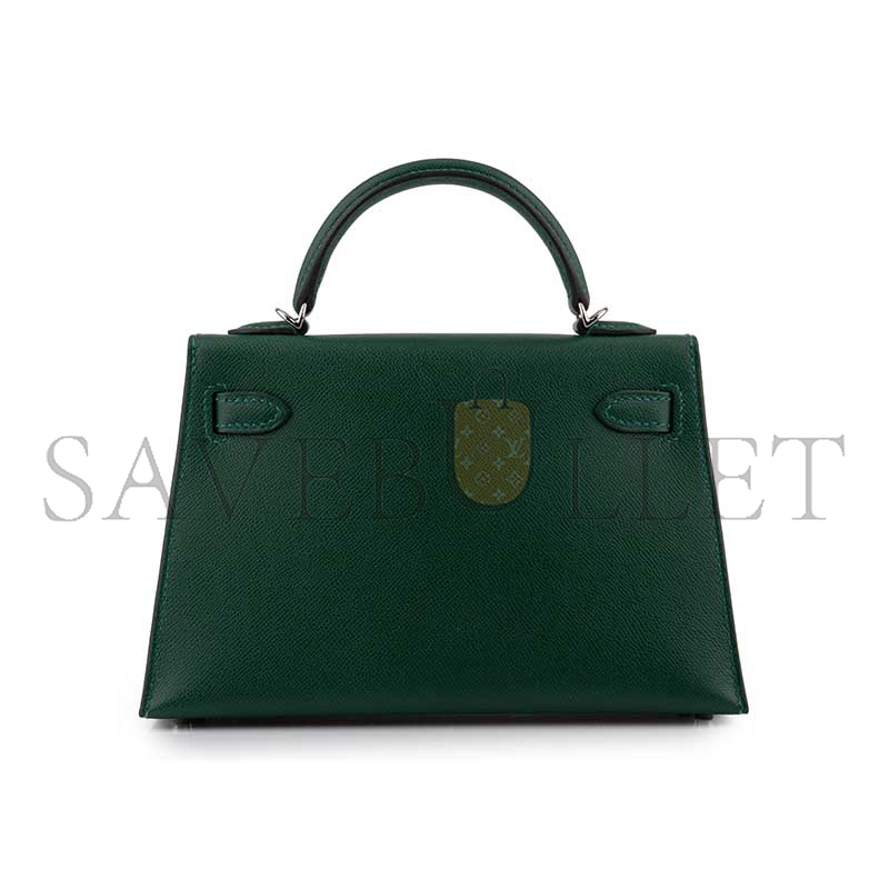 H**me5 master mini kelly ii epsom vert foncÉ palladium hardware (19*12*5.5cm)